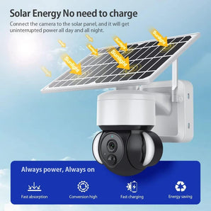Solar Powered Battery 3MP 2K Floodlight PTZ Camera